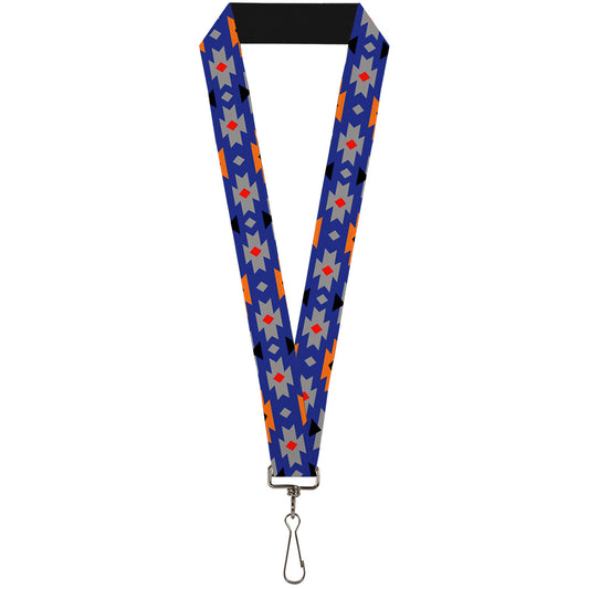 Lanyard - 1.0" - Navajo Gray Blue Orange Black