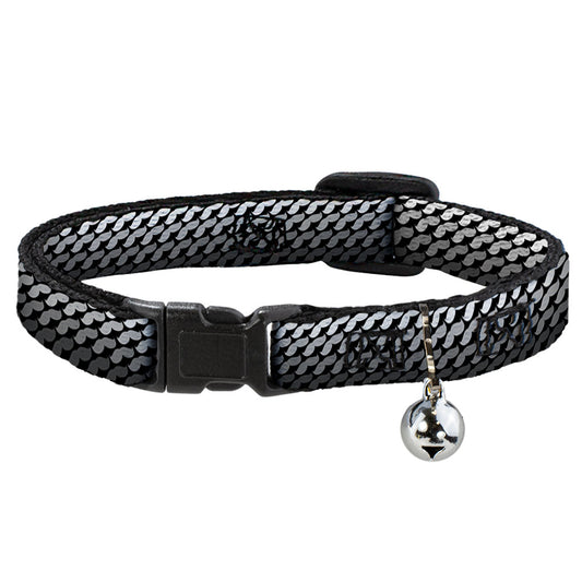 Cat Collar Breakaway - Mustache Monogram Black Grays