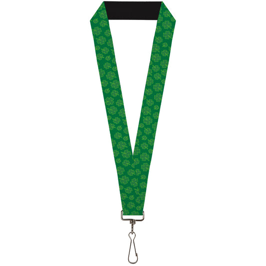 Lanyard - 1.0" - St. Pat's Clovers Scattered Greens