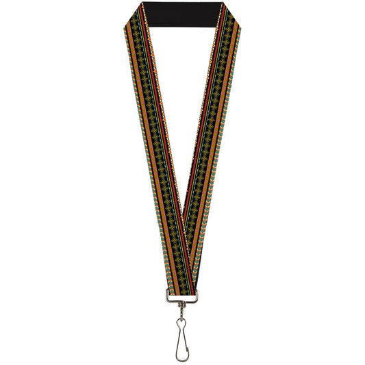 Lanyard - 1.0" - Aztec5 Reds Blues Greens Yellows