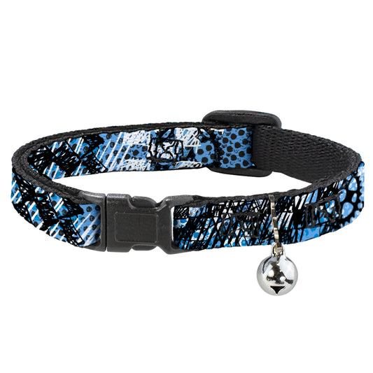 Cat Collar Breakaway - Grunge Gears Blue