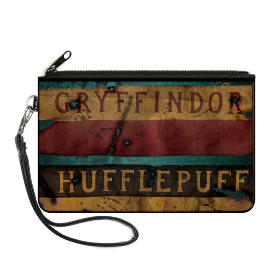 Canvas Zipper Wallet - LARGE - GRYFFINDOR & HUFFLEPUFF Burnt Banners