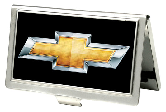 Business Card Holder - SMALL - CHEVROLET Bowtie Logo Black Silver Gold White