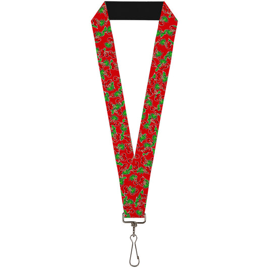 Lanyard - 1.0" - Cherries2 Scattered Red