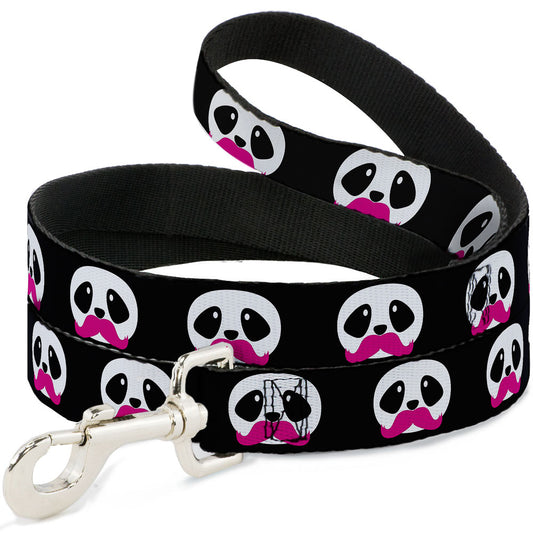 Dog Leash - Panda Face w/Pink Mustache