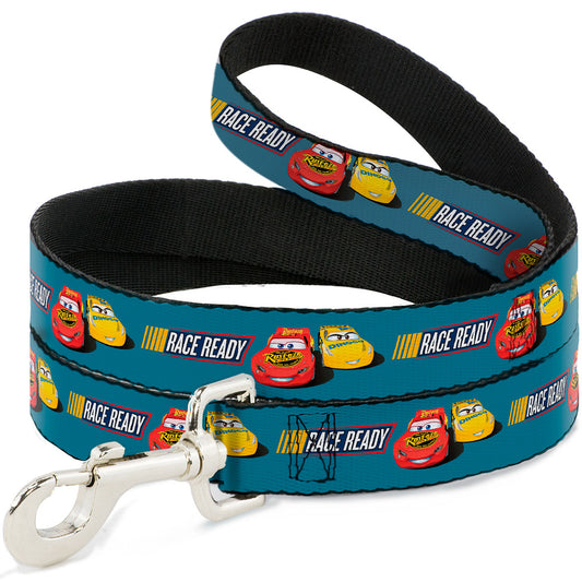 Dog Leash - Cars 3 Lightning McQueen/Cruz Ramirez Pose RACE READY Blue/Yellow/Red