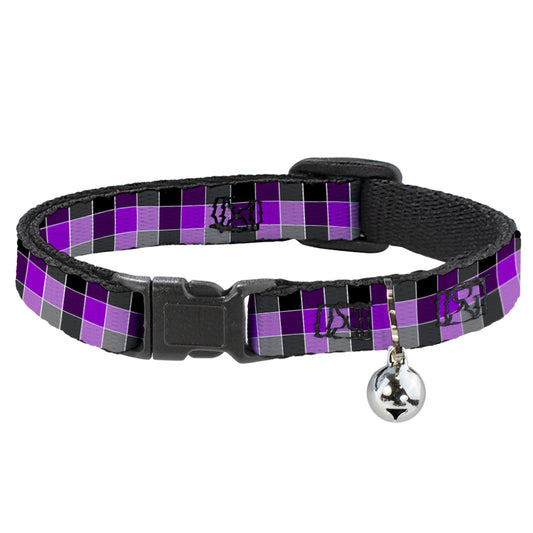 Cat Collar Breakaway - Checker Mosaic Purple
