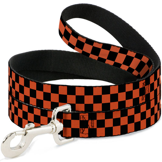 Dog Leash - Checker Black/Orange