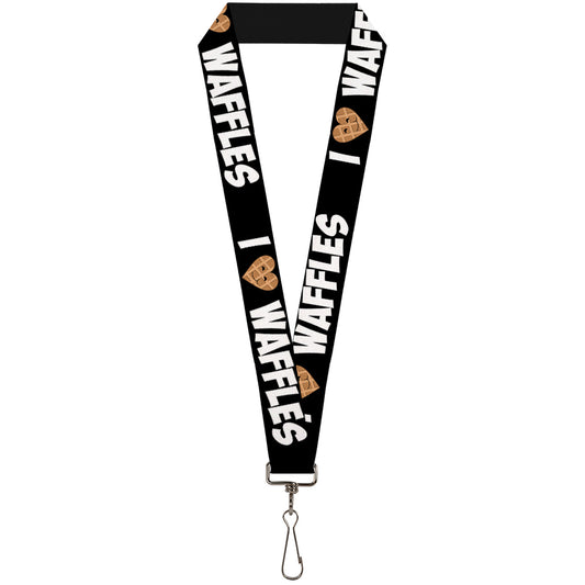 Lanyard - 1.0" - I Heart Waffles Text