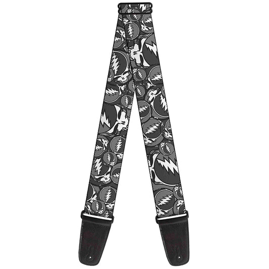 Guitar Strap - Steal Your Face Stacked Gray