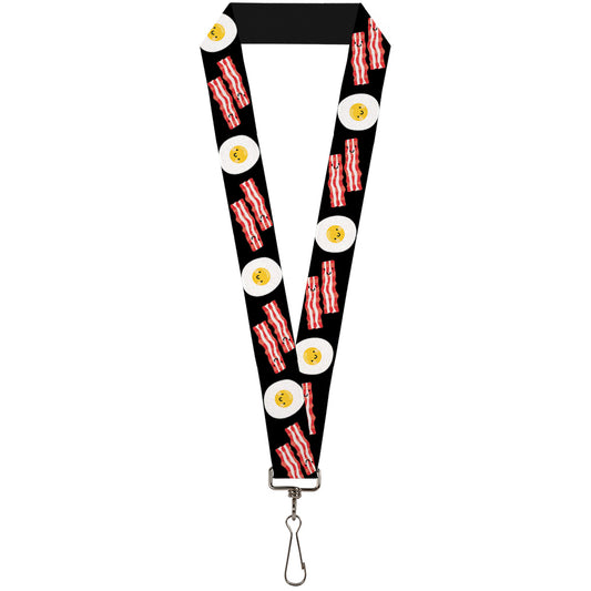 Lanyard - 1.0" - Bacon & Eggs Black