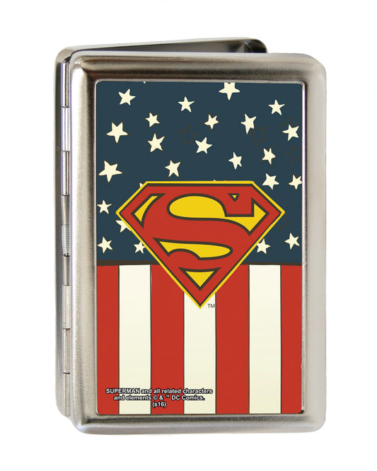 Business Card Holder - LARGE - Superman Shield Americana FCG Red White Blue Yellow