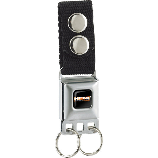 Keychain - HEMI POWERED Logo Full Color Black Orange White Gray
