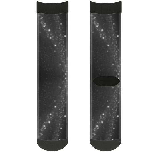 Sock Pair - Polyester - Galaxy Arch Black Gray White - CREW