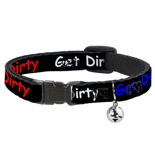Cat Collar Breakaway - GET DIRTY Black White Blue Green Red
