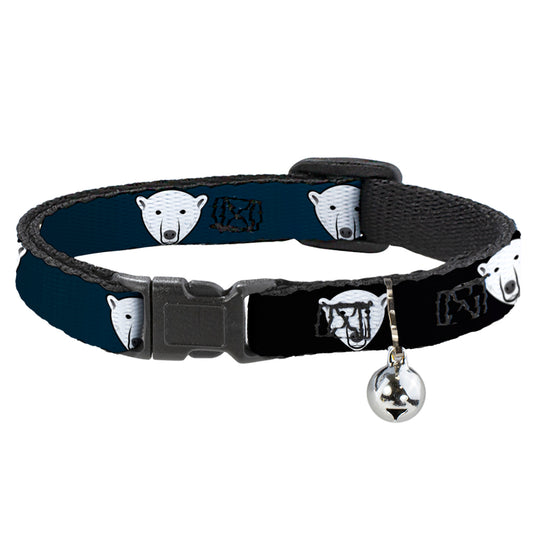 Cat Collar Breakaway - Polar Bear Repeat Black Blue Fade