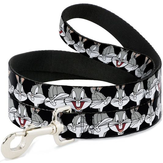 Dog Leash - Bugs Bunny CLOSE-UP Expressions Black