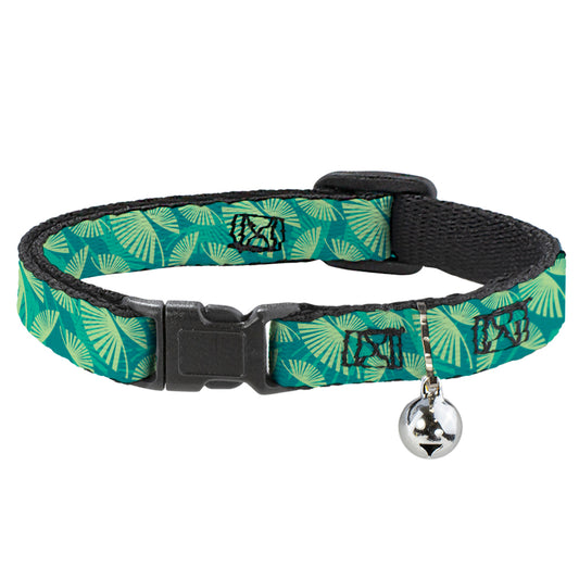 Cat Collar Breakaway - Palm Leaves Stacked Pastel Greens