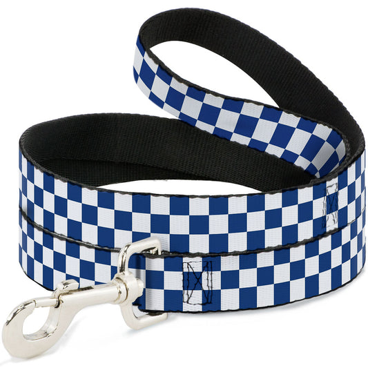 Dog Leash - Checker BlueKU/White