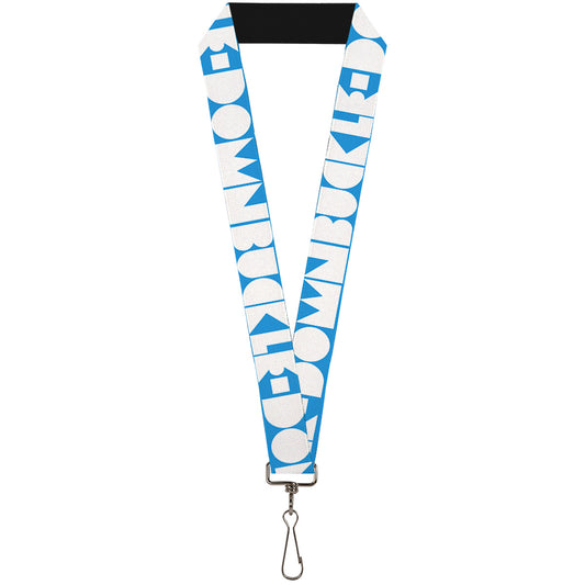 Lanyard - 1.0" - BUCKLE-DOWN Shapes Turquoise White