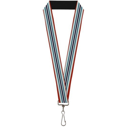 Lanyard - 1.0" - Stripes Red Blues White