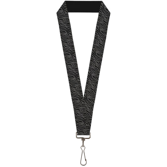 Lanyard - 1.0" - Zebra 2 Black Gray