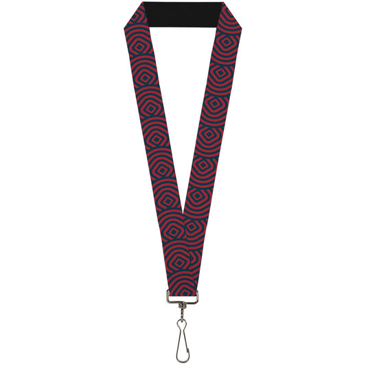 Lanyard - 1.0" - Square Target Red Navy