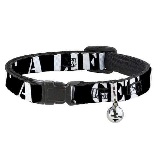 Cat Collar Breakaway - GET A LIFE! Black White