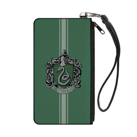 Canvas Zipper Wallet - SMALL - SLYTHERIN Crest Vertical Stripe Green Gray