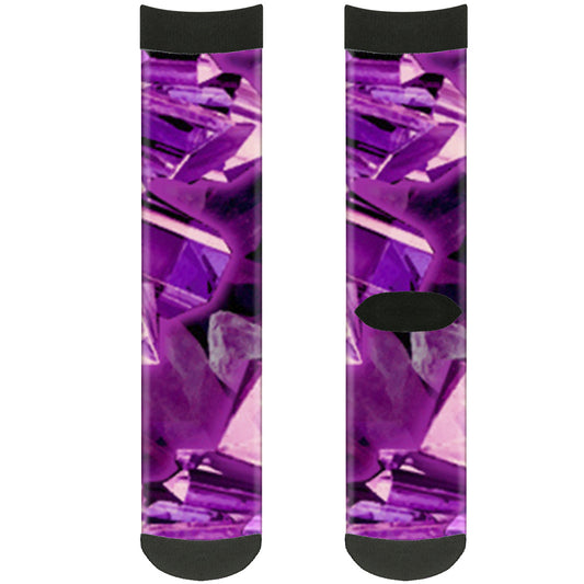 Sock Pair - Polyester - Crystals Purples - CREW