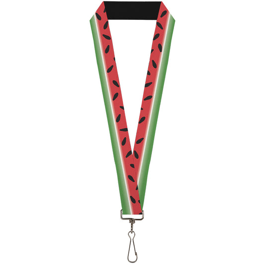 Lanyard - 1.0" - Watermelon Stripe Red Green Black