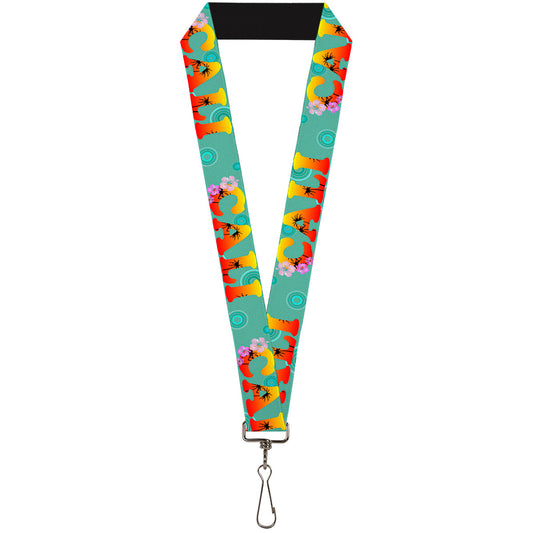 Lanyard - 1.0" - CALI Tropical Aqua Multi Color