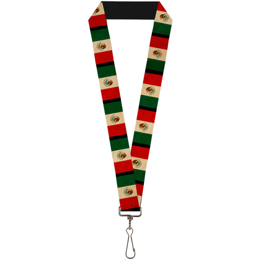 Lanyard - 1.0" - Mexico Flag Distressed