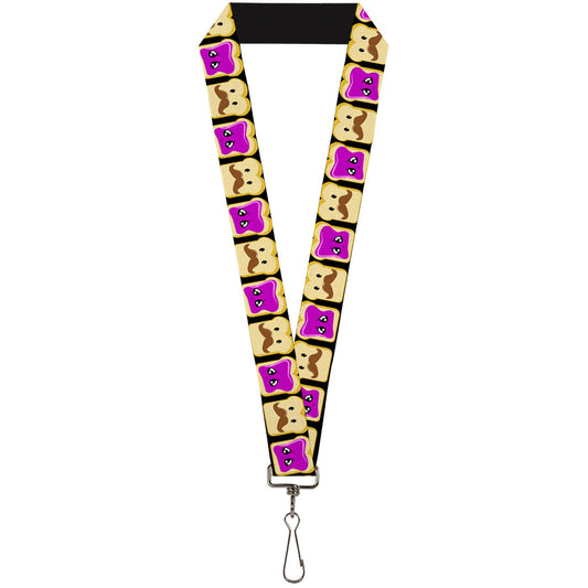 Lanyard - 1.0" - Peanut Butter w Mustache & Jelly