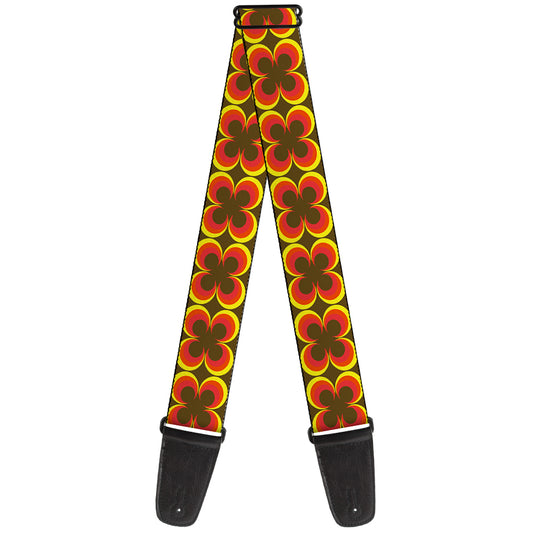 Guitar Strap - Four Dot Gradient Brown Yellow Red