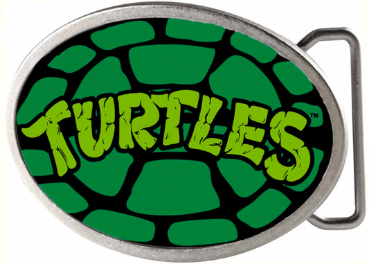 TURTLES Turtle Shell Framed FCG Black Greens - Chrome Oval Rock Star Buckle