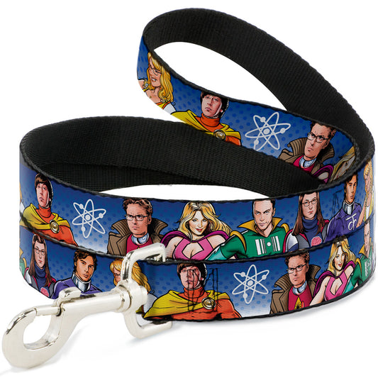 Dog Leash - The Big Bang Theory Superhero Characters Group Blue Dot Fade