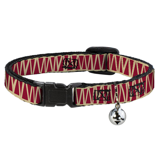 Cat Collar Breakaway - Zig Zag Doodle Tan Red