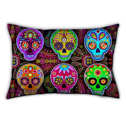 Pillowcase - STANDARD - Six Sugar Skulls Multi Color