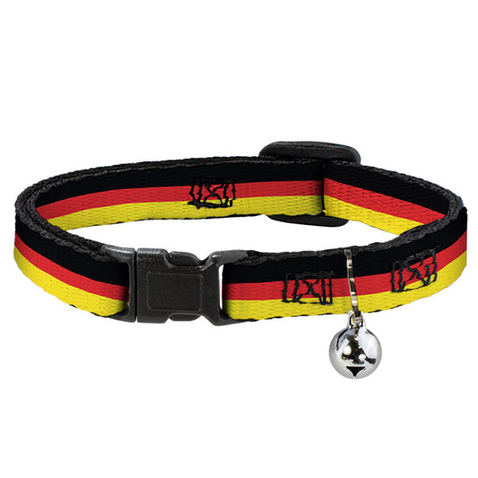 Cat Collar Breakaway - Stripes Black Red Yellow