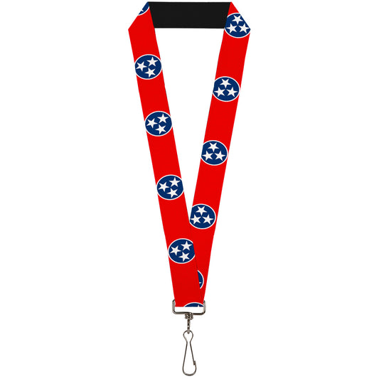 Lanyard - 1.0" - Tennessee Flag Stars Red White Blue