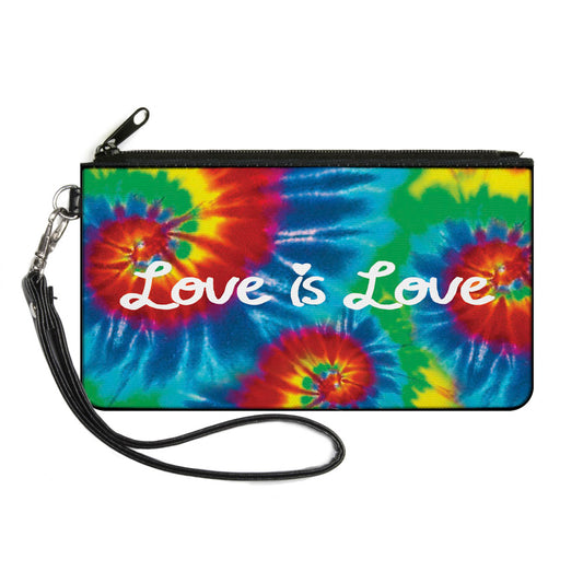 Canvas Zipper Wallet - LARGE - LOVE IS LOVE BD Tie Dye White