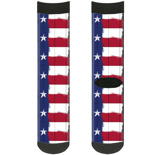 Sock Pair - Polyester - Texas Flag Painting - CREW