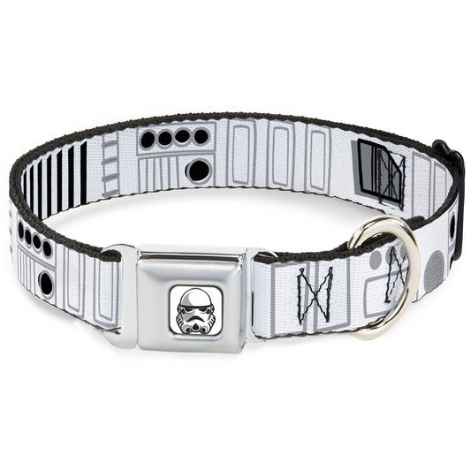 Star Wars Stormtrooper Face Full Color White/Black/Grays Seatbelt Buckle Collar - Star Wars Stormtroopers Utility Belt2 Bounding White/Grays/Black