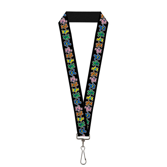 Lanyard - 1.0" - Dancing Bears Black Multi Color