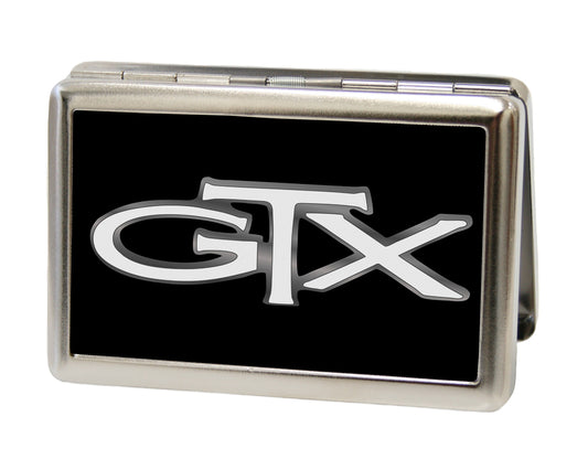 Business Card Holder - LARGE - Plymouth GTX Emblem FCG Black Silver Fade White