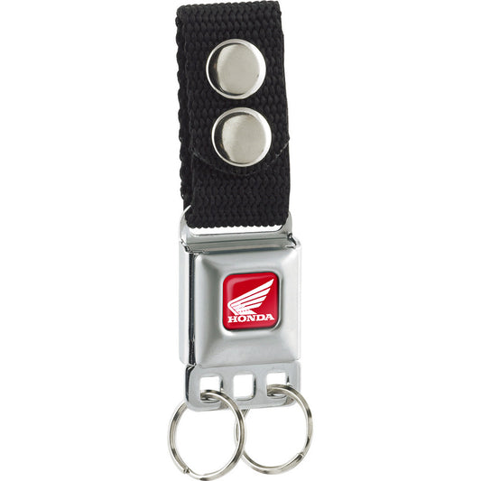 Keychain - HONDA Motorcycle Full Color Red White - Black Webbing