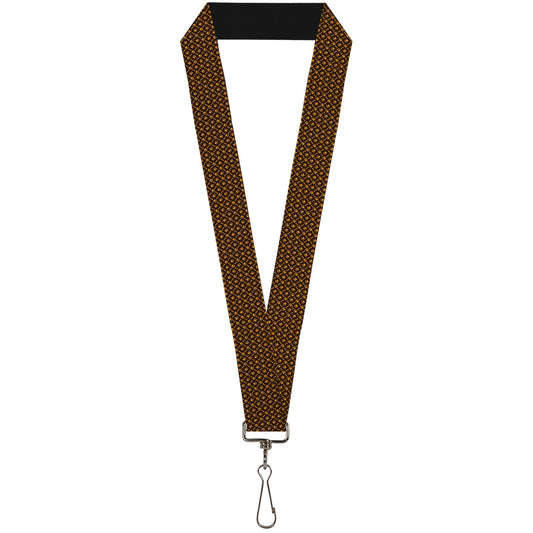 Lanyard - 1.0" - Bone & Paw Monogram Brown Orange