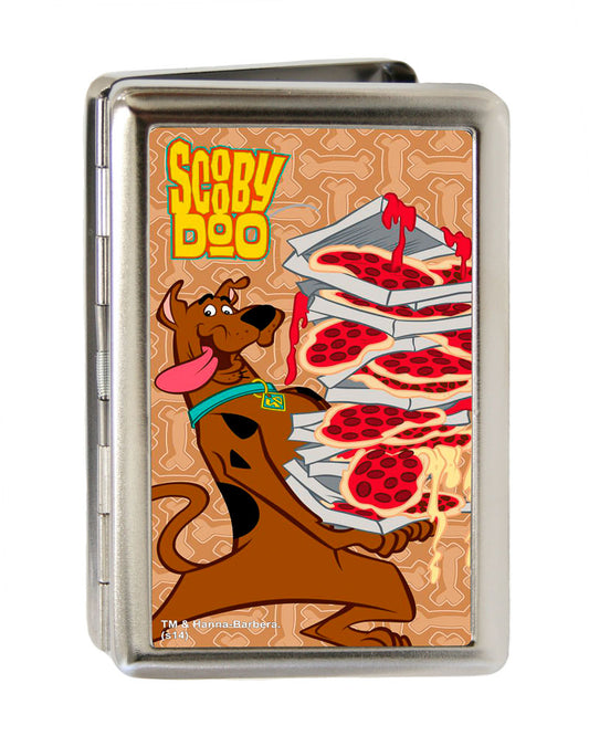 Business Card Holder - LARGE - SCOOBY DOO Pizza Stack Pose Dog Bone FCG Browns