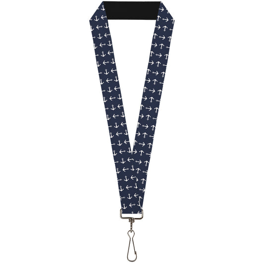 Lanyard - 1.0" - Anchors Navy White